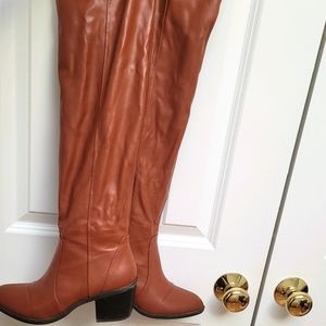 Thigh High Patented Leather Boots